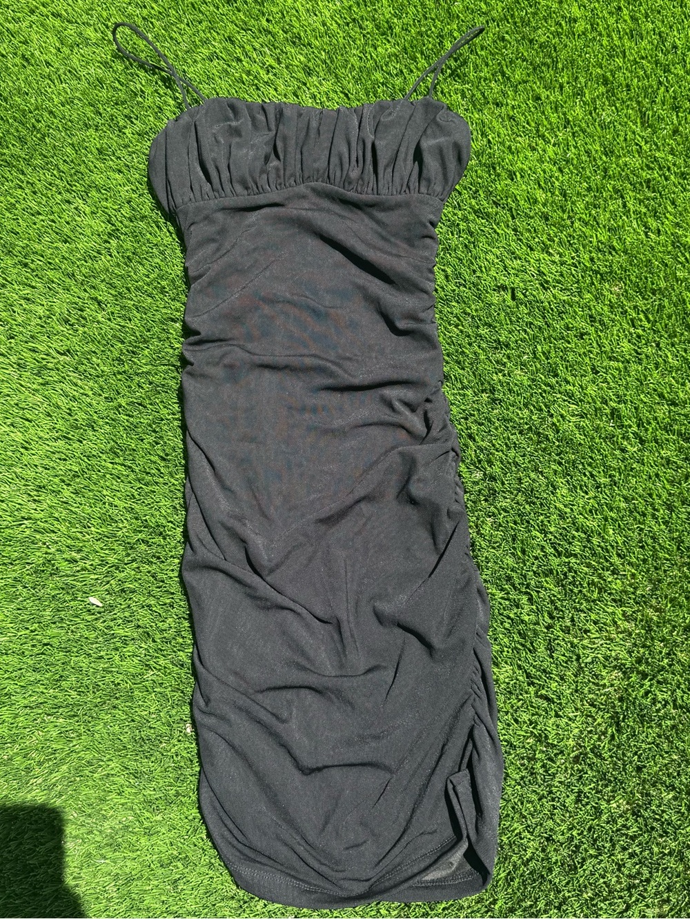 Princess Polly Black Ruched Slip Dress